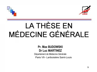 LA TH SE EN M DECINE G N RALE - slide 1