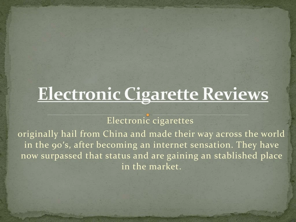 electronic cigarette reviews