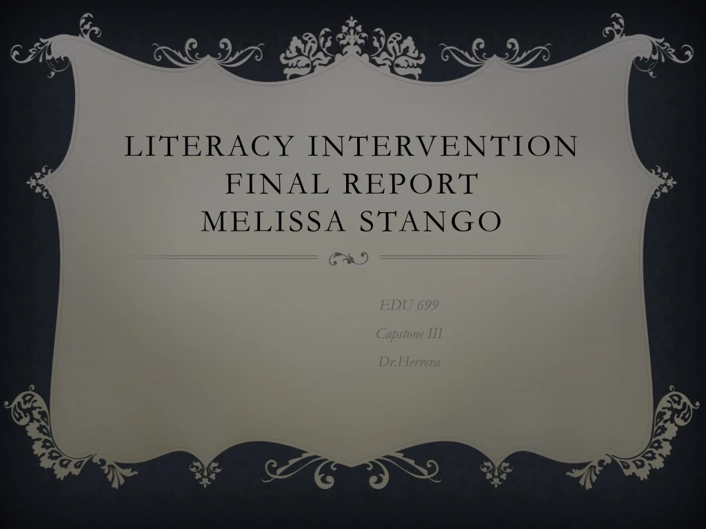 literacy intervention final report melissa stango