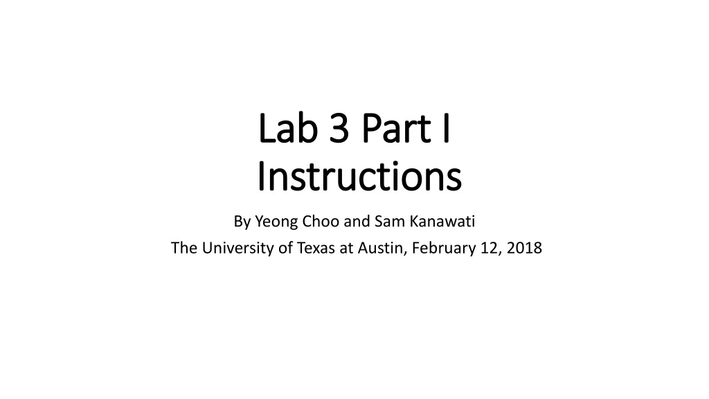 lab 3 part i instructions