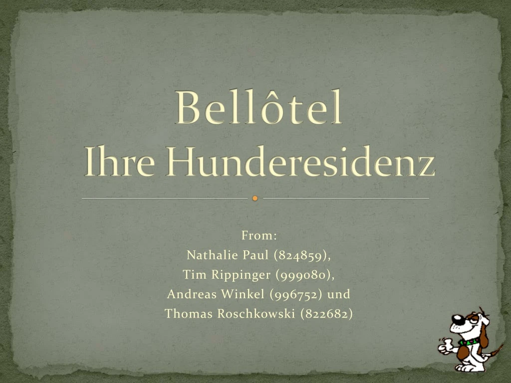 bell tel ihre hunderesidenz