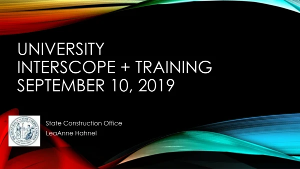 University Interscope + Training September 10, 2019
