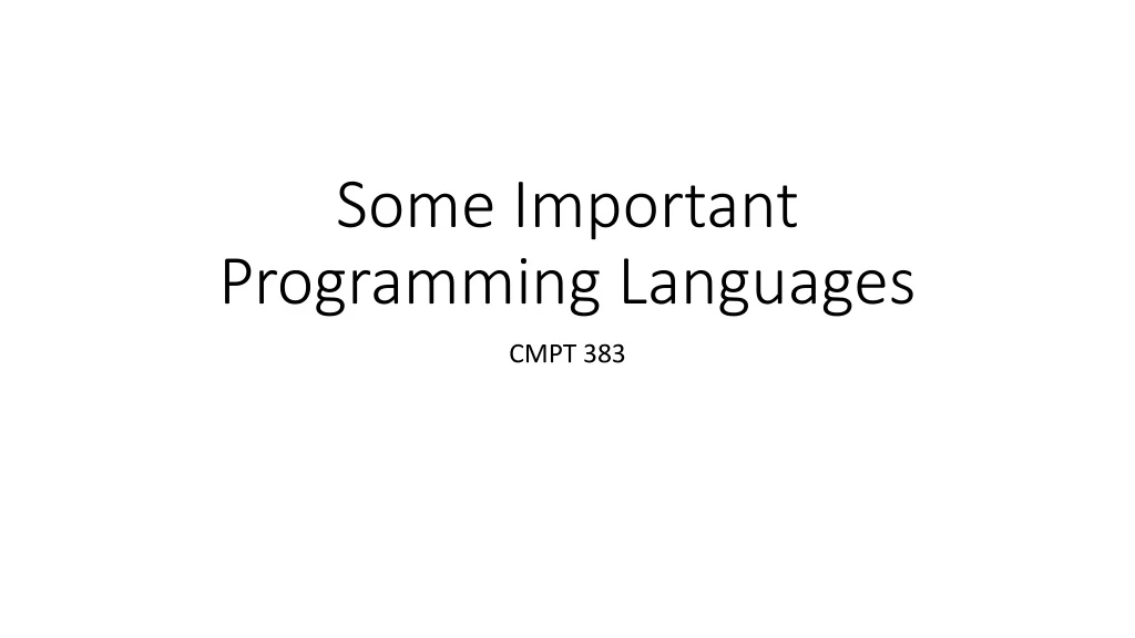 some important programming languages