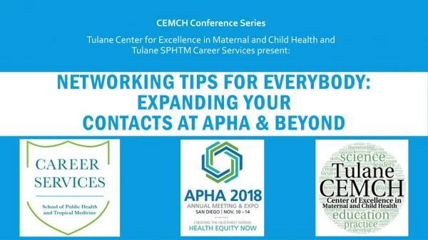Networking tips for everybody: expanding your contacts at APHA &amp; Beyond