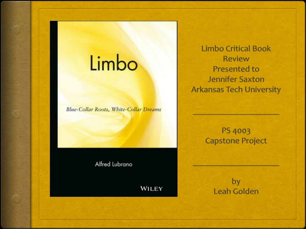 limbo critical book review presented to jennifer