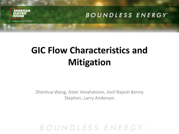 GIC Flow Characteristics and Mitigation