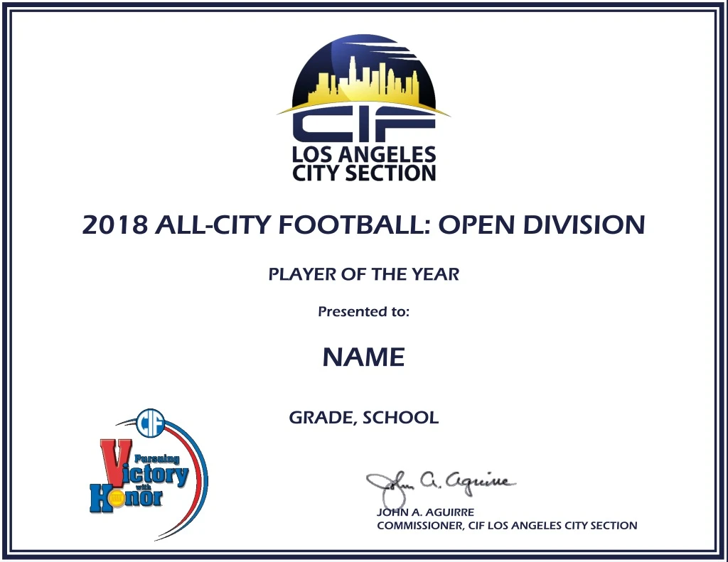 2018 all city football open division player