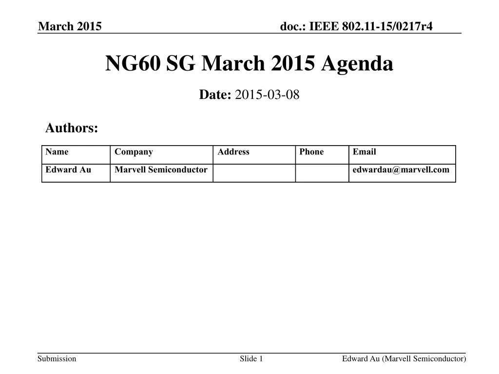 ng60 sg march 2015 agenda