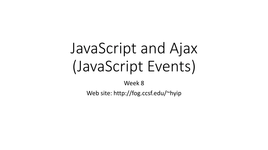 javascript and ajax javascript events