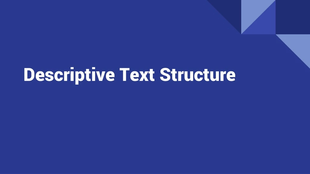 descriptive text structure