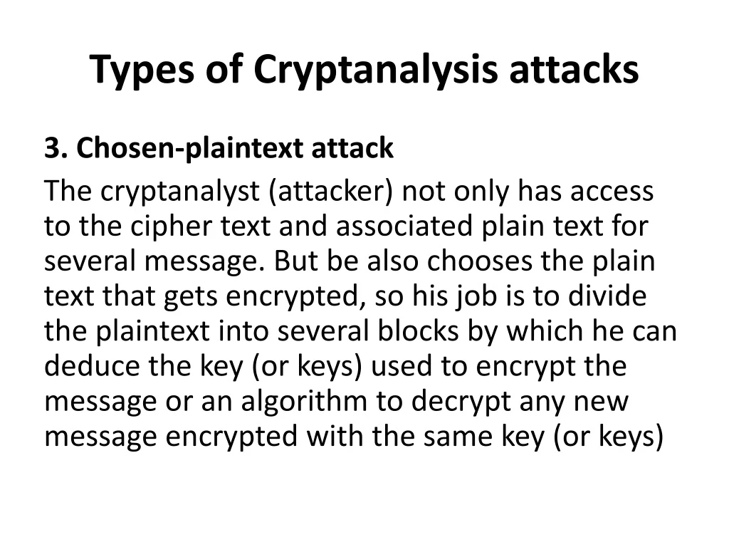 types of cryptanalysis attacks
