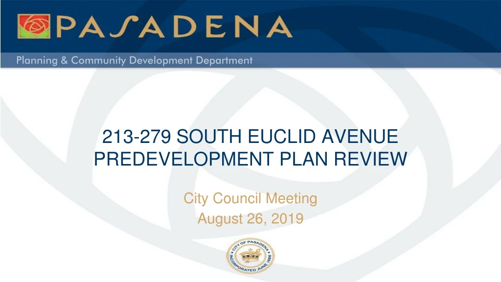 213 279 south euclid avenue predevelopment plan review