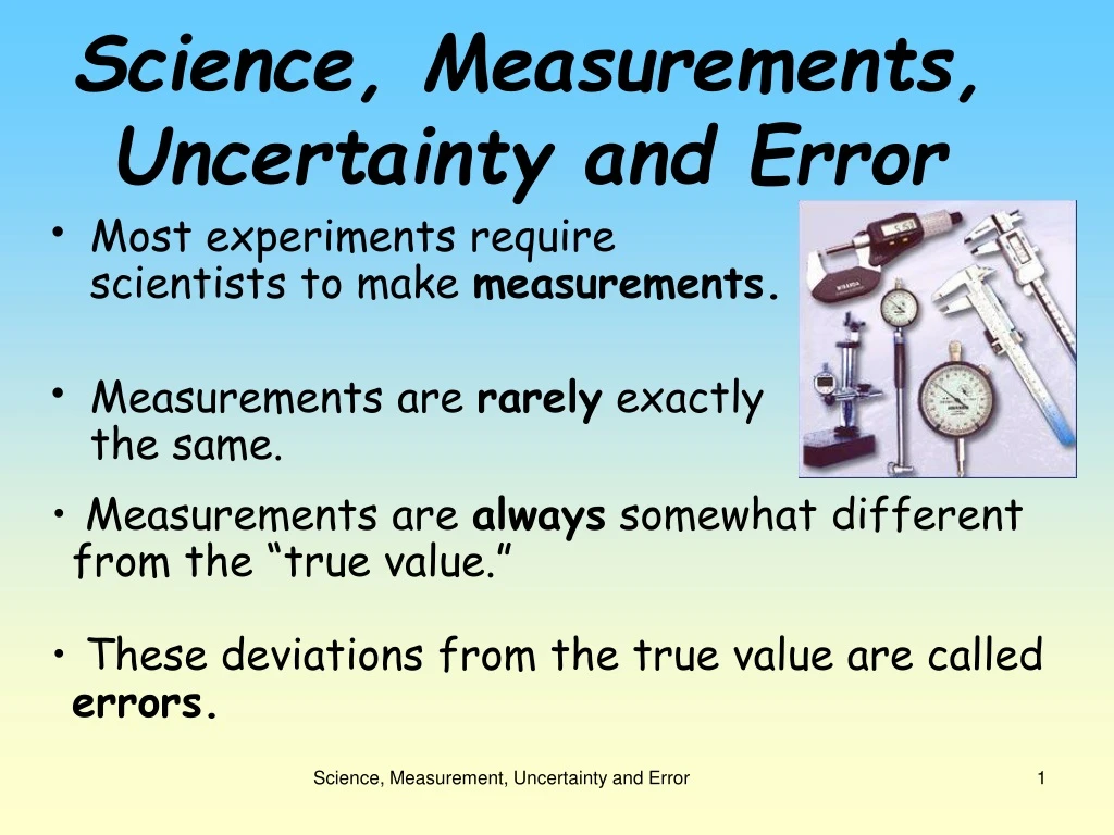 science measurements uncertainty and error
