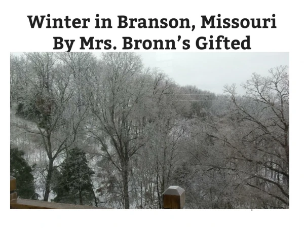 Winter in Branson, Missouri By Mrs. Bronn’s Gifted Students Gr.4-6