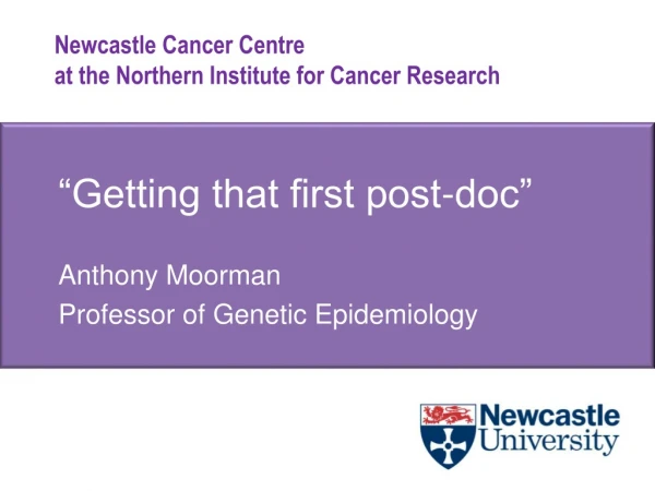 “Getting that first post-doc”