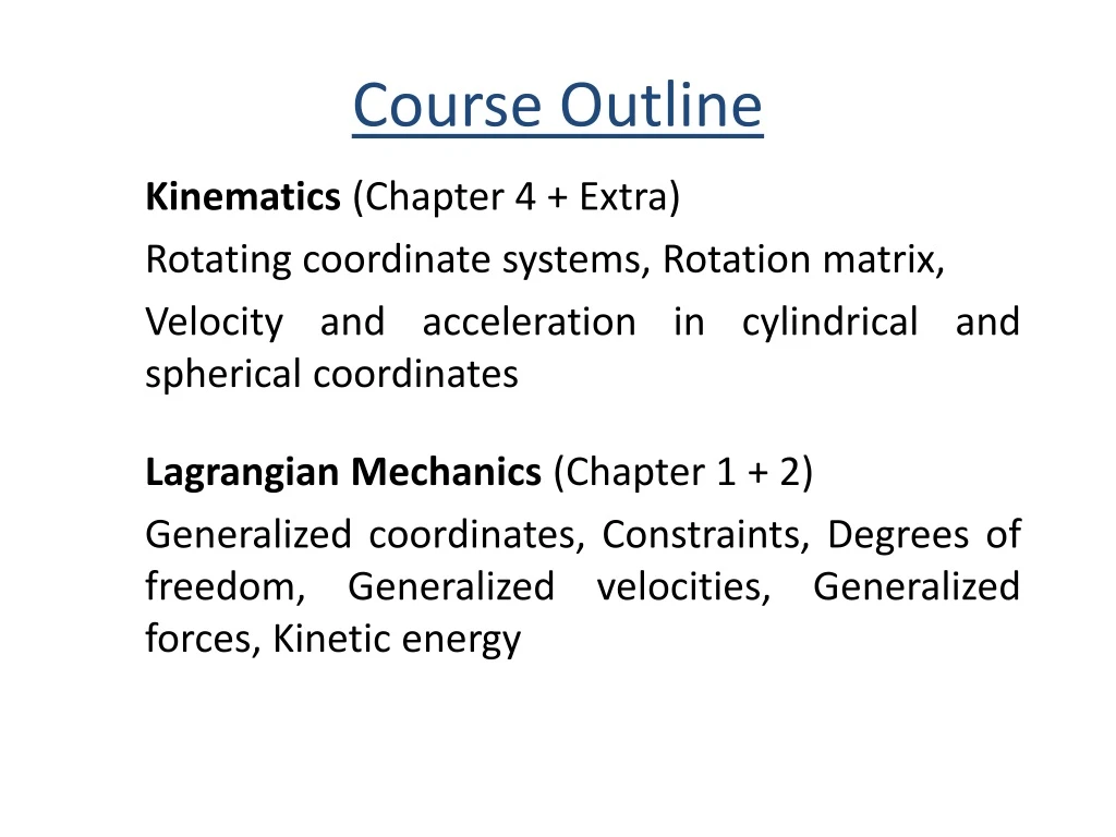 course outline