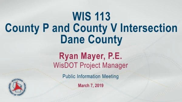 WIS 113 County P and County V Intersection Dane County