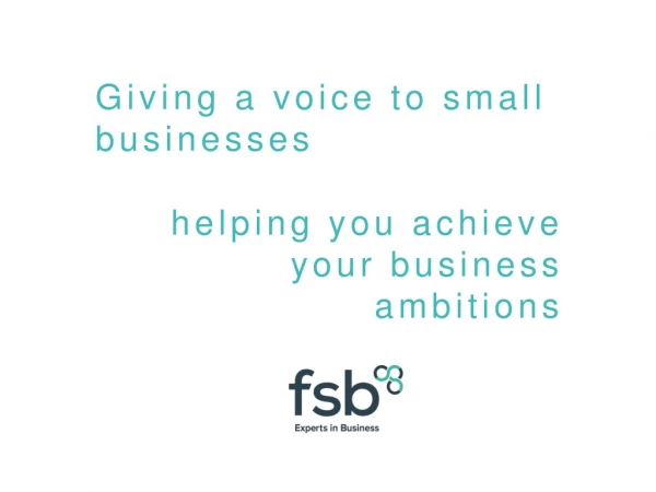 Giving a voice to small businesses