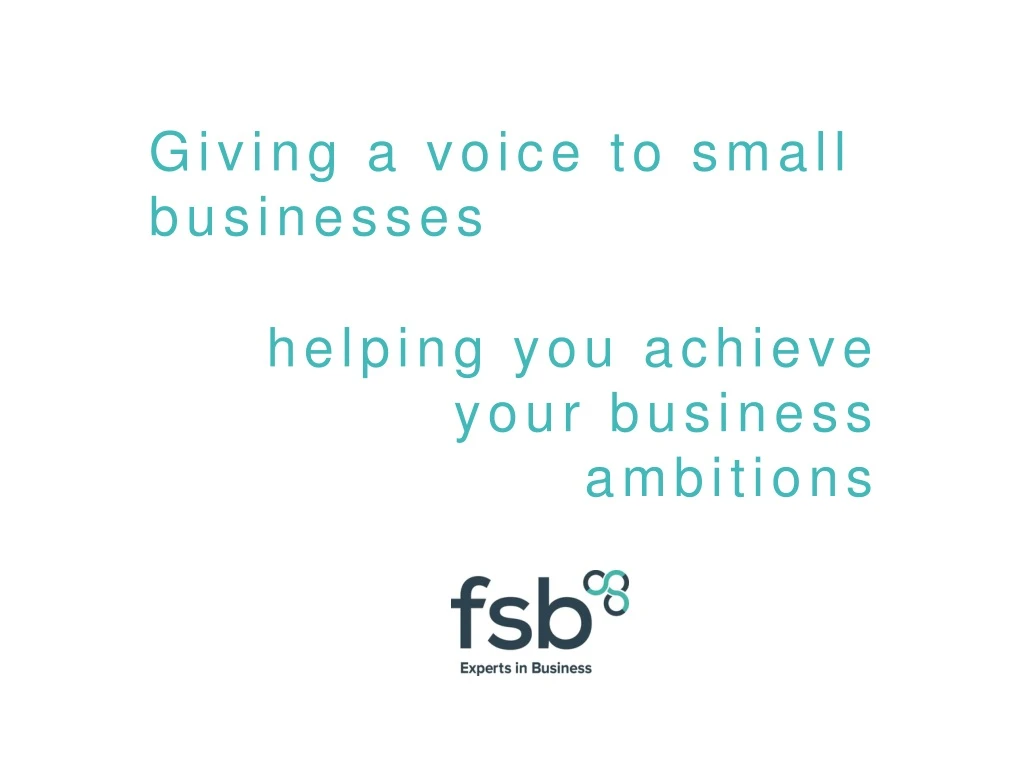 giving a voice to small businesses