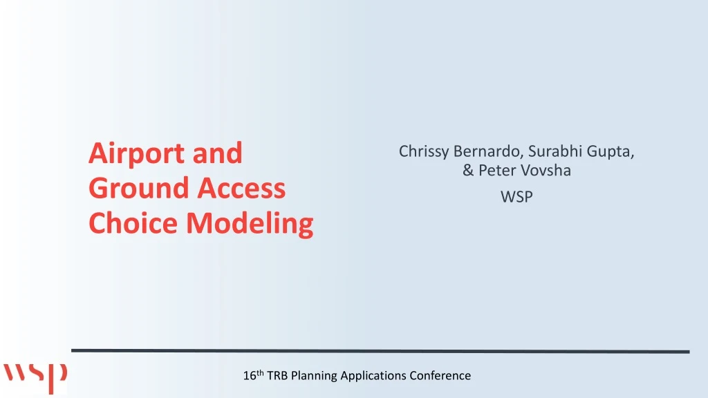 airport and ground access choice modeling