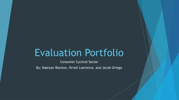 Evaluation Portfolio