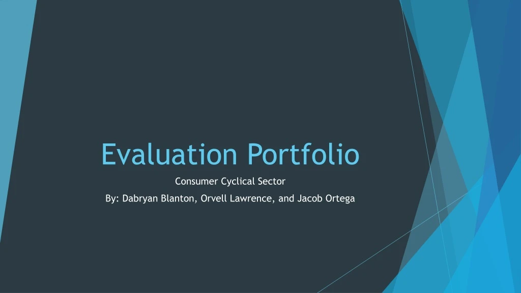 evaluation portfolio