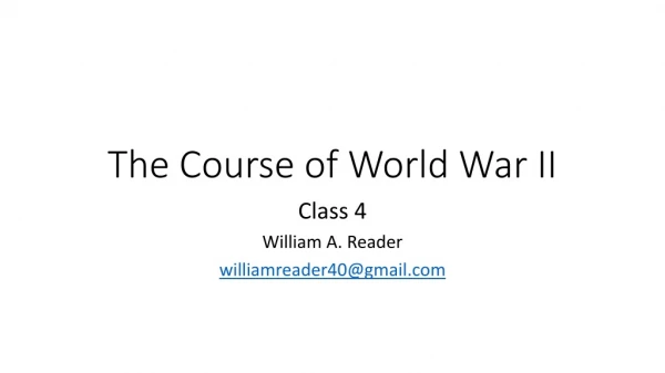 The Course of World War II