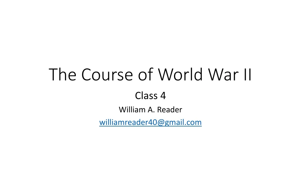 the course of world war ii