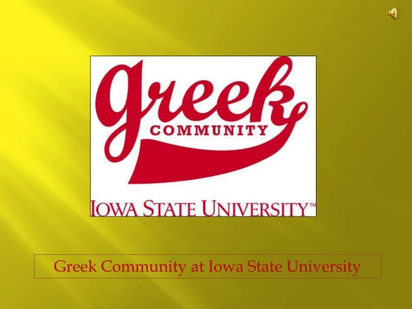 Greek Community at Iowa State University
