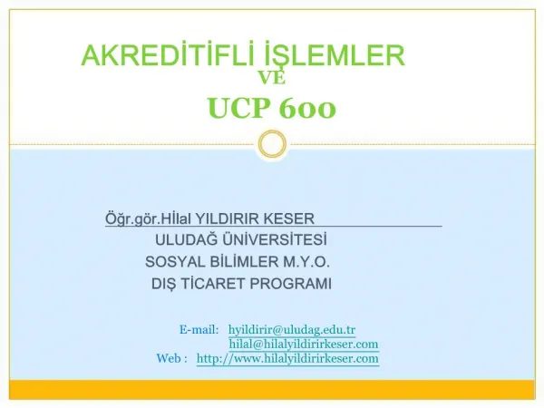 AKREDITIFLI ISLEMLER VE UCP 600