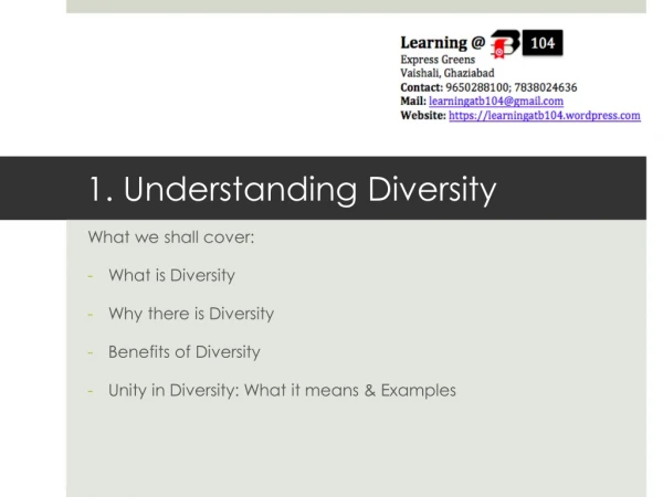 1. Understanding Diversity