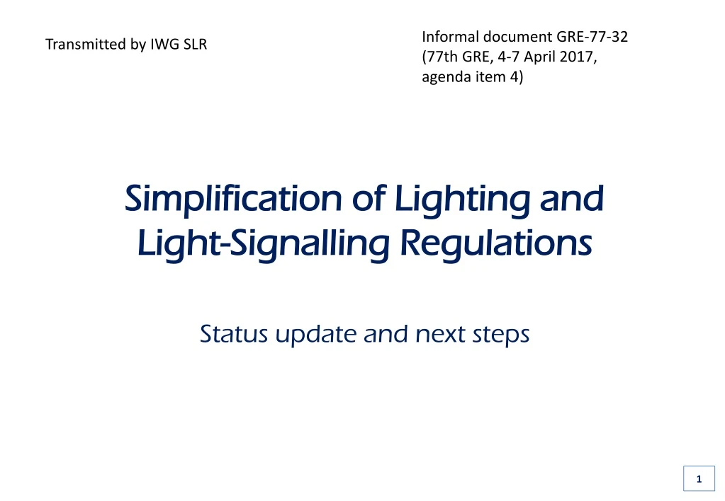 informal document gre 77 32 77th gre 4 7 april