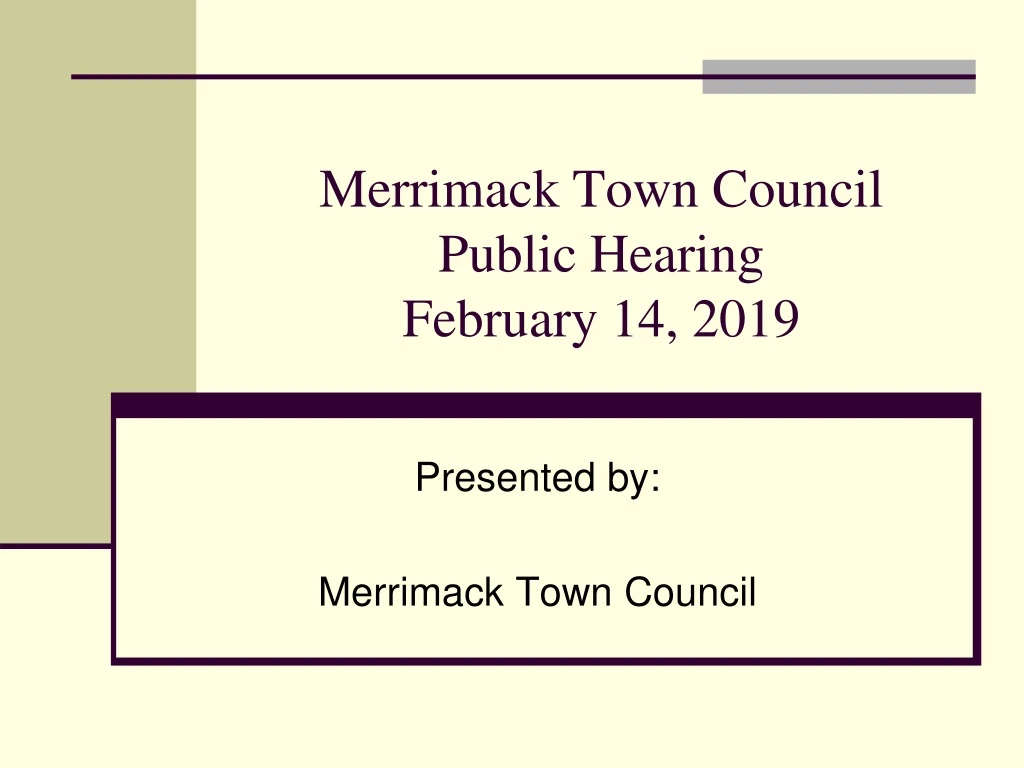 merrimack town council public hearing february 14 2019