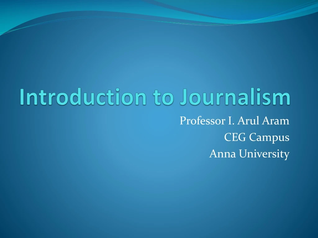 introduction to journalism
