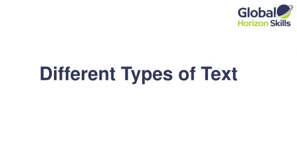 Different Types of Text