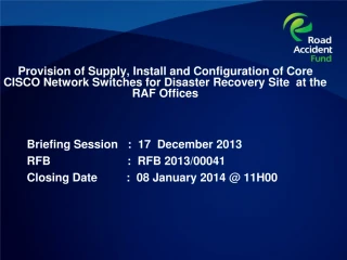 Provision of Cisco Network Switches for RAF's Disaster Recovery Site - slide 1