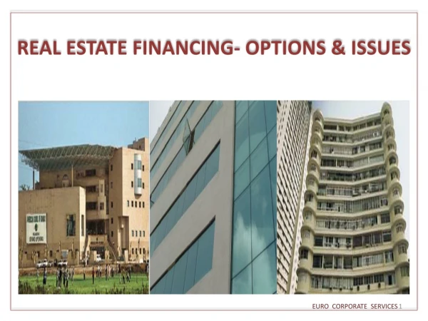 REAL ESTATE FINANCING- OPTIONS &amp; ISSUES