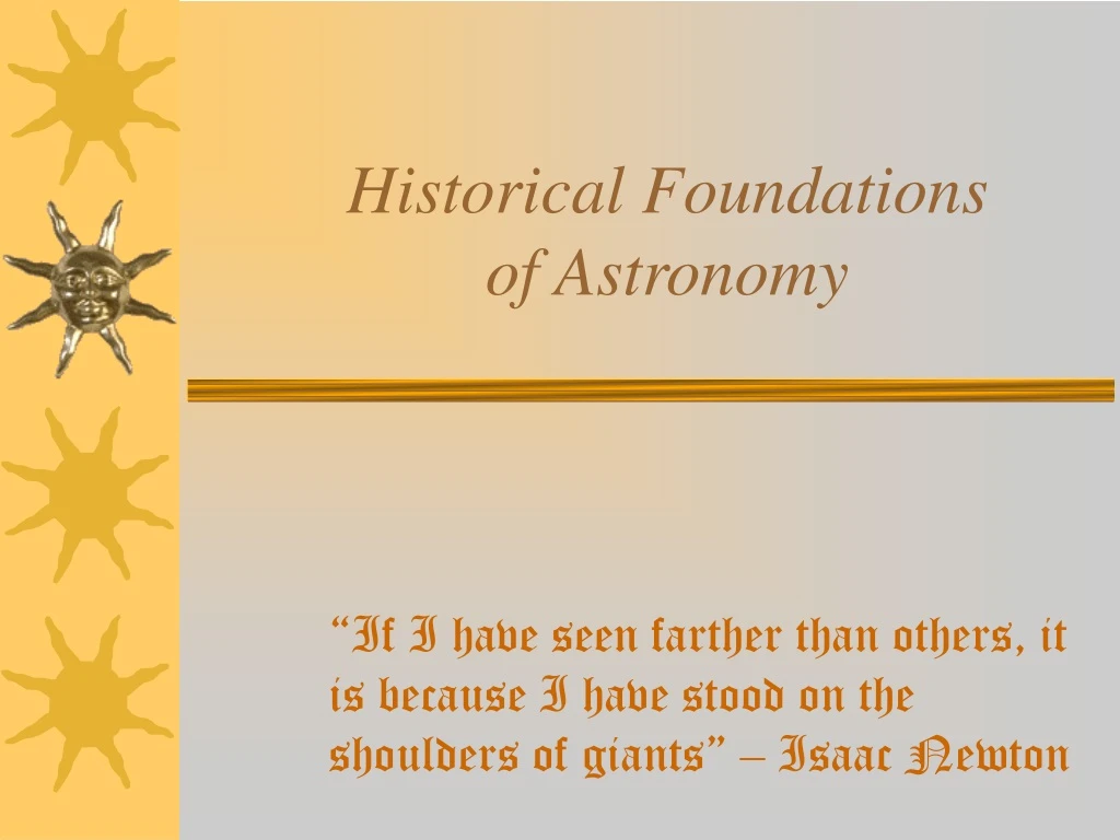 historical foundations of astronomy