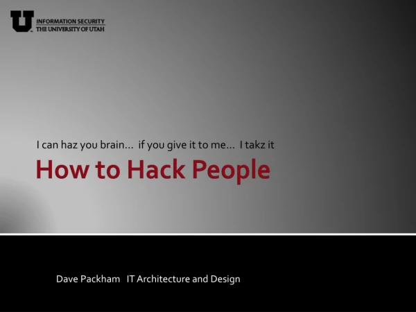 How to Hack People