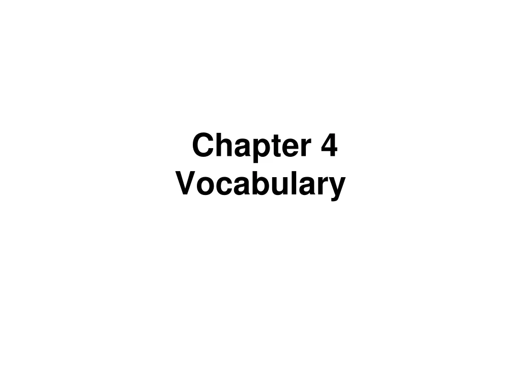 chapter 4 vocabulary
