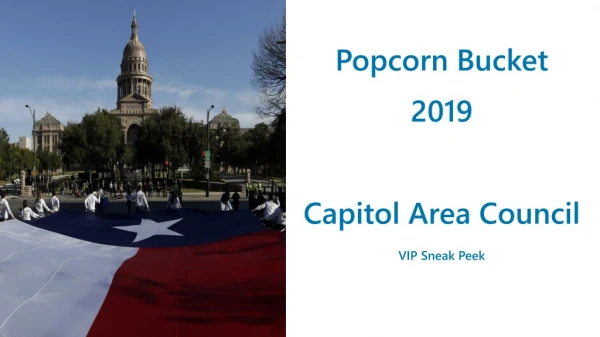 Popcorn Bucket 2019 Capitol Area Council VIP Sneak Peek