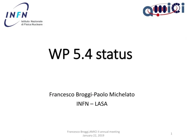 WP 5.4 status
