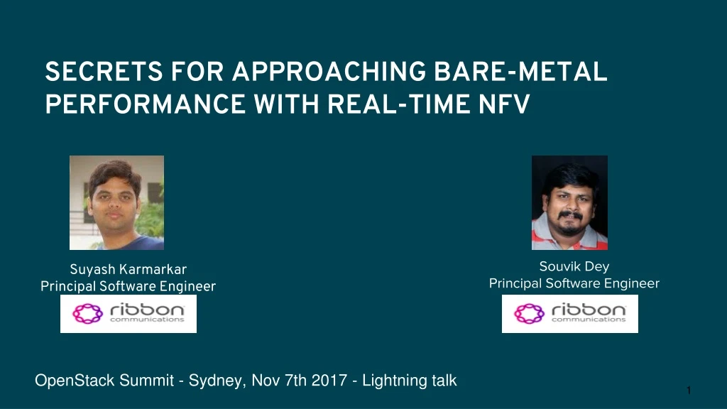 secrets for approaching bare metal performance with real time nfv