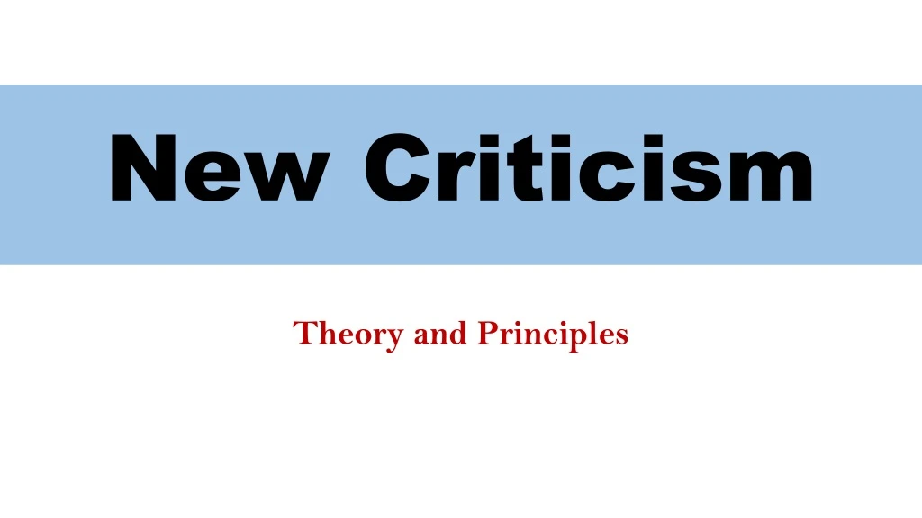 new criticism