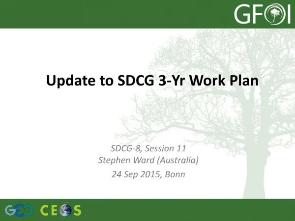 Update to SDCG 3-Yr Work Plan