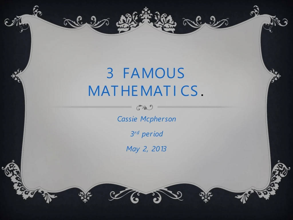 3 famous mathematics