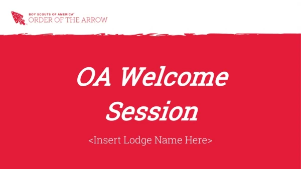 OA Welcome Session