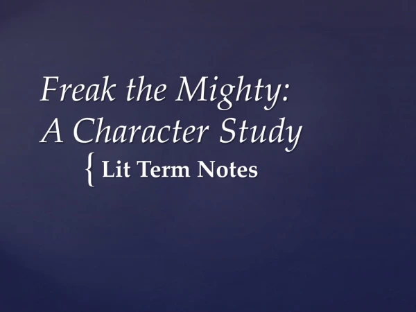 Freak the Mighty: A Character Study