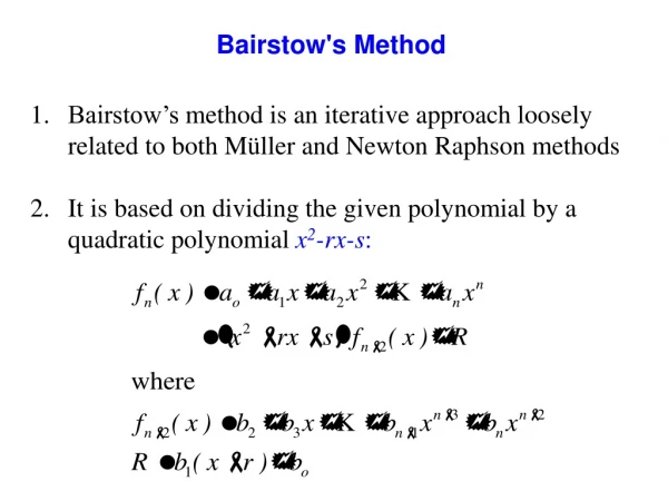 Bairstow's Method