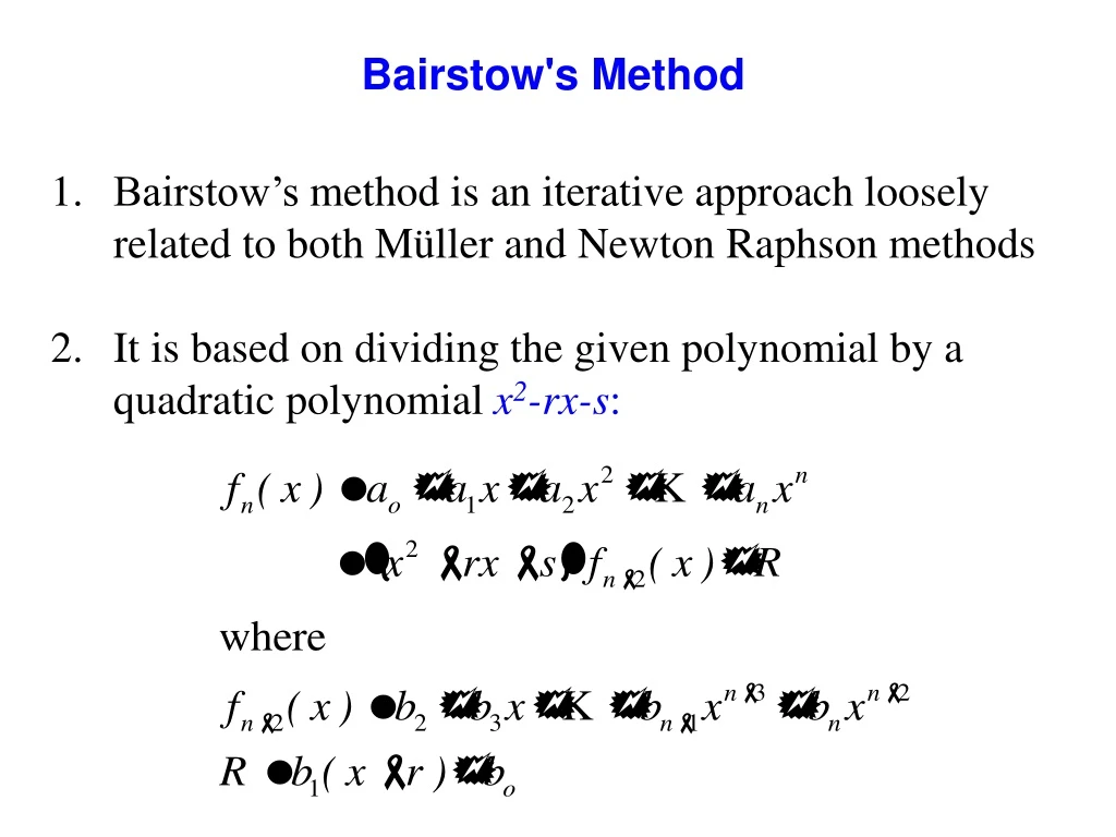 bairstow s method